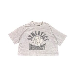 Vintage Athletic Department Single Stitch Tee Oversized Crop Top XL